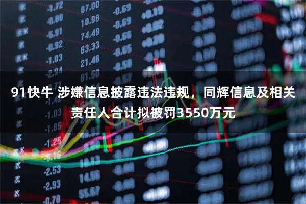91快牛 涉嫌信息披露违法违规，同辉信息及相关责任人合计拟被罚3550万元